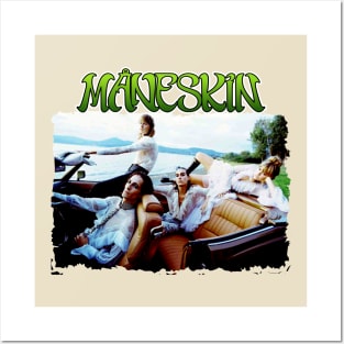 maneskin with retro car Posters and Art